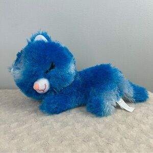 Classic Toy Co Blue Kitty Cat Plush Stuffed Animal White Kitten Sleeping